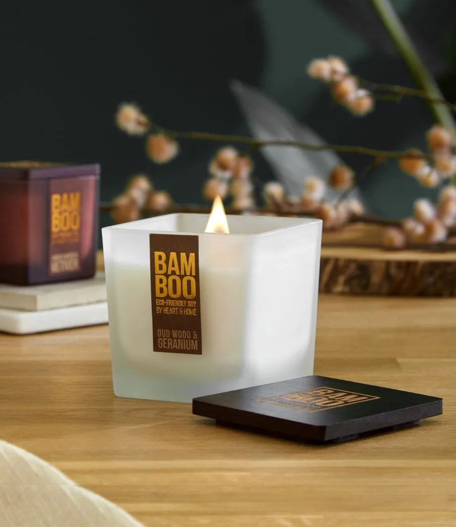 Oud Wood & Geranium - Bamboo Large Jar Candle