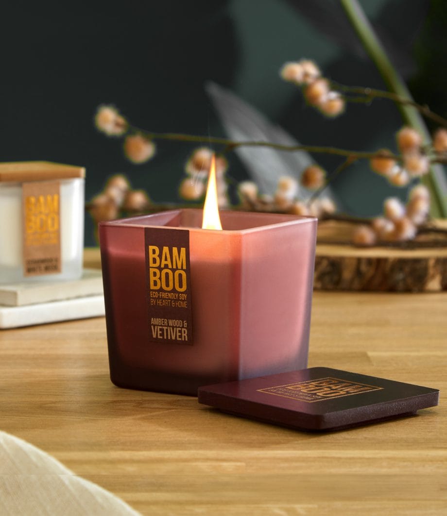 Amber Wood & Vetiver - Bamboo Large Jar Candle
