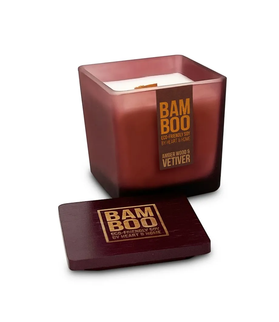 Amber Wood & Vetiver - Bamboo Large Jar Candle