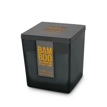 Vanilla & White Woods - Bamboo Large Jar Candle