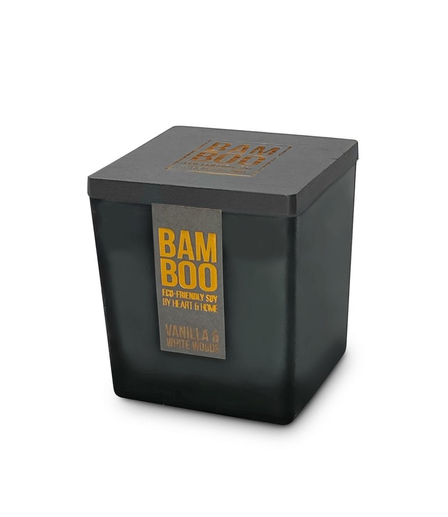 Vanilla & White Woods - Bamboo Large Jar Candle