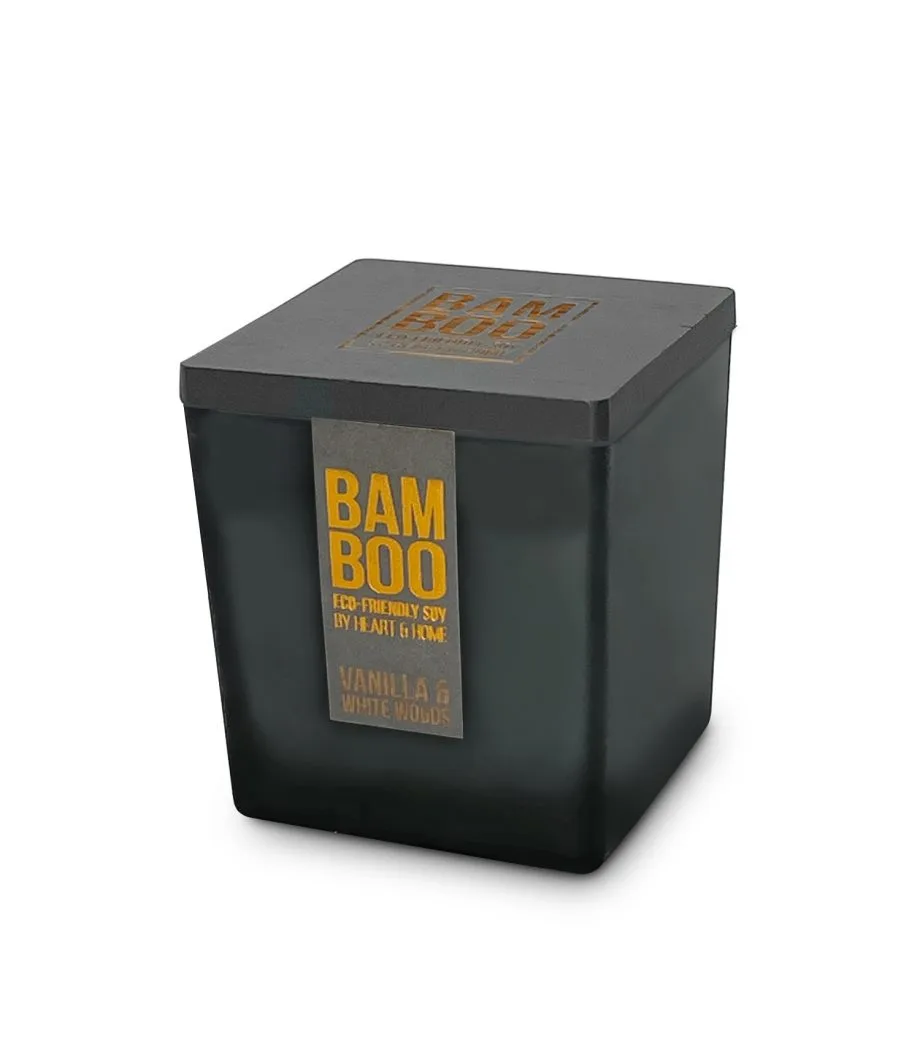 Vanilla & White Woods - Bamboo Large Jar Candle