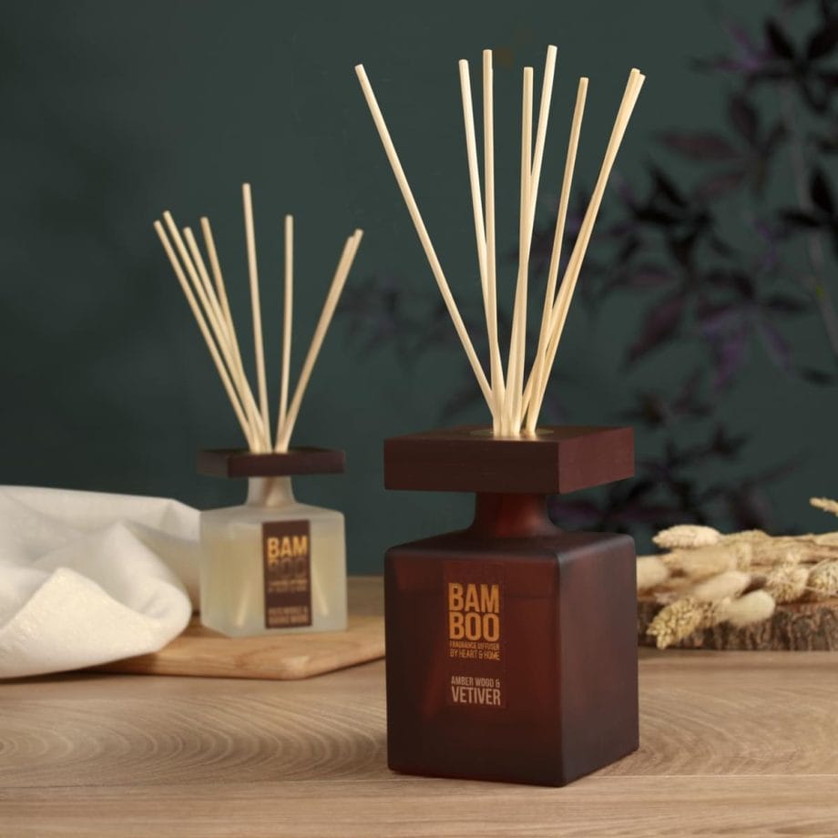 Amber Wood & Vetiver - Large Bamboo Fragrance Diffuser