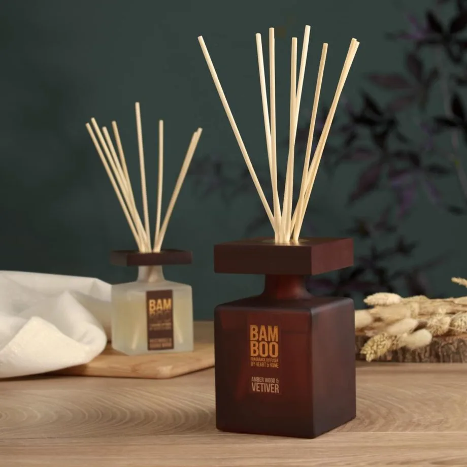 Amber Wood & Vetiver - Large Bamboo Fragrance Diffuser