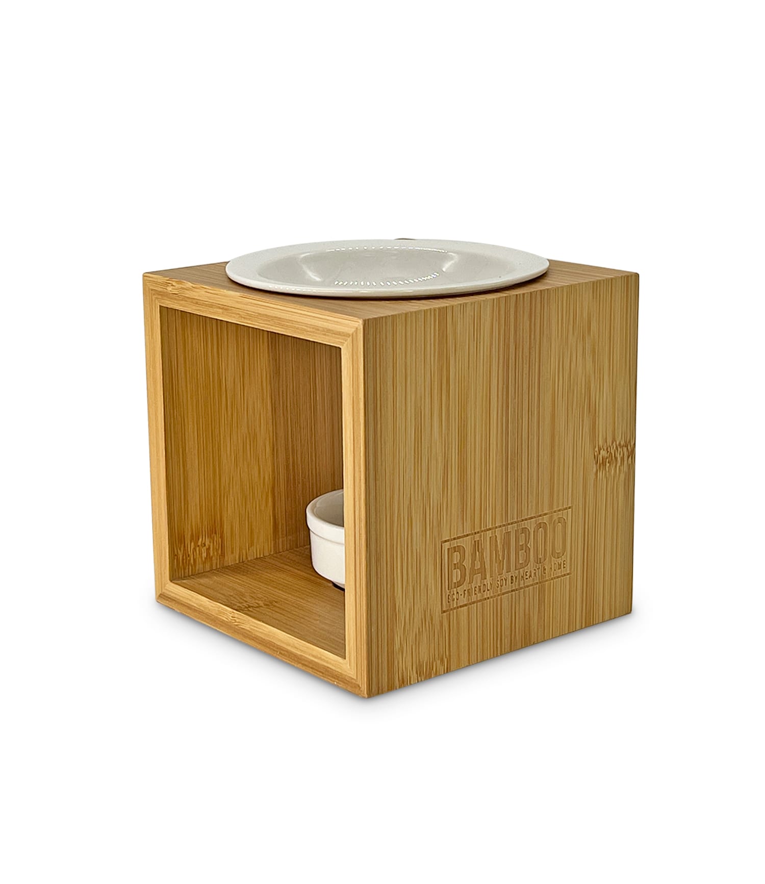 Wax Melt Burner - Bamboo Warmer - Heart & Home