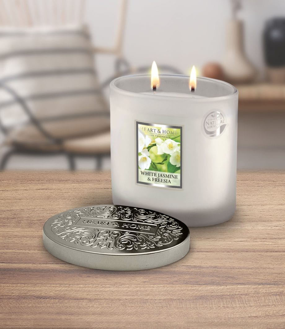 White Jasmine & Freesia - 2 Wick Ellipse Candle