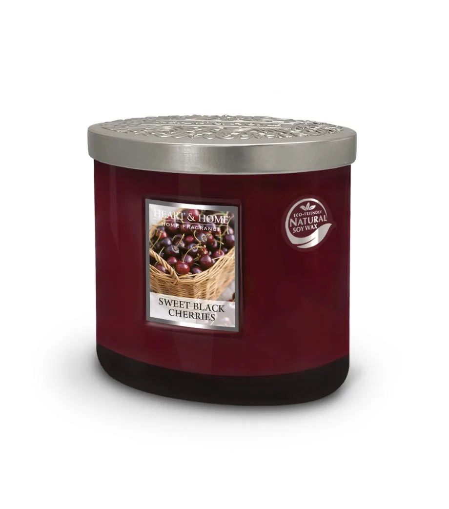 Sweet Black Cherry - 2 Wick Ellipse Candle