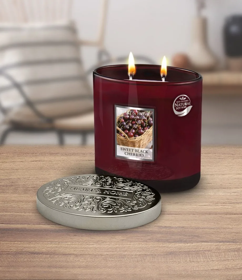Sweet Black Cherry - 2 Wick Ellipse Candle