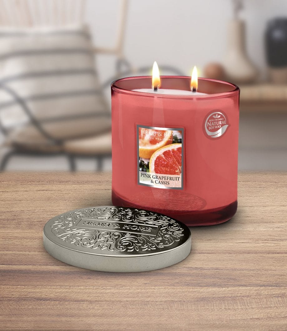 Pink Grapefruit & Cassis - 2 Wick Ellipse Candle
