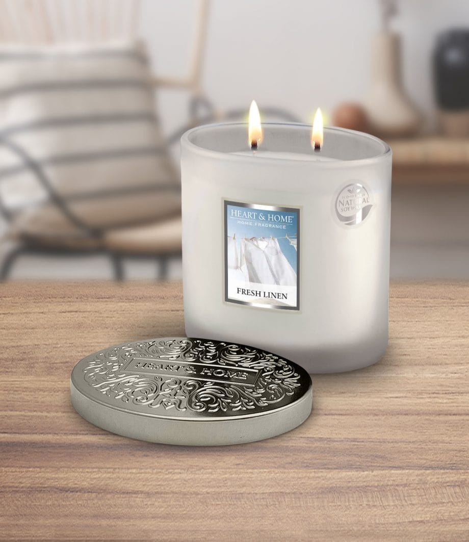 Fresh Linen - 2 Wick Ellipse Candle