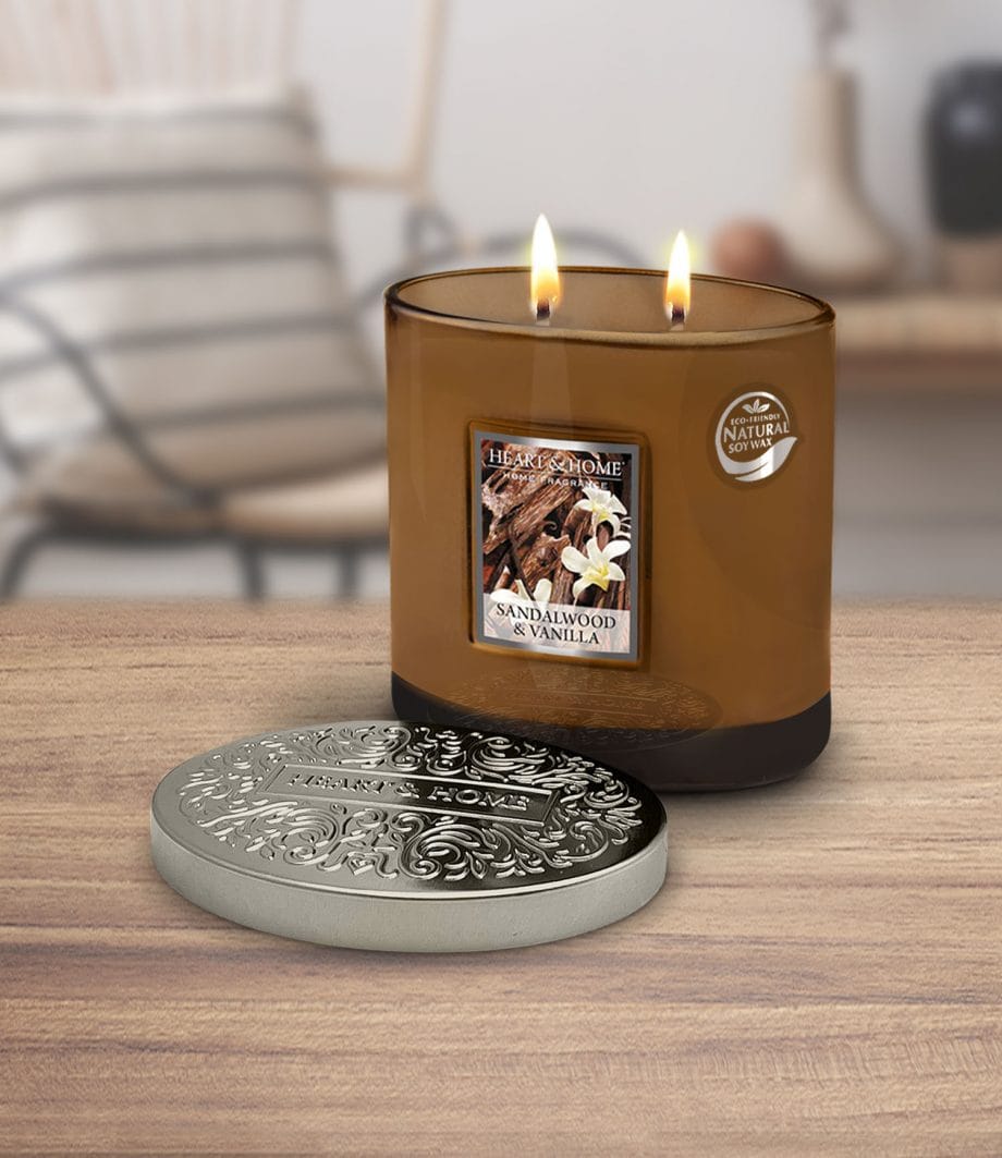 Sandalwood & Vanilla 2 Wick Ellipse Candle