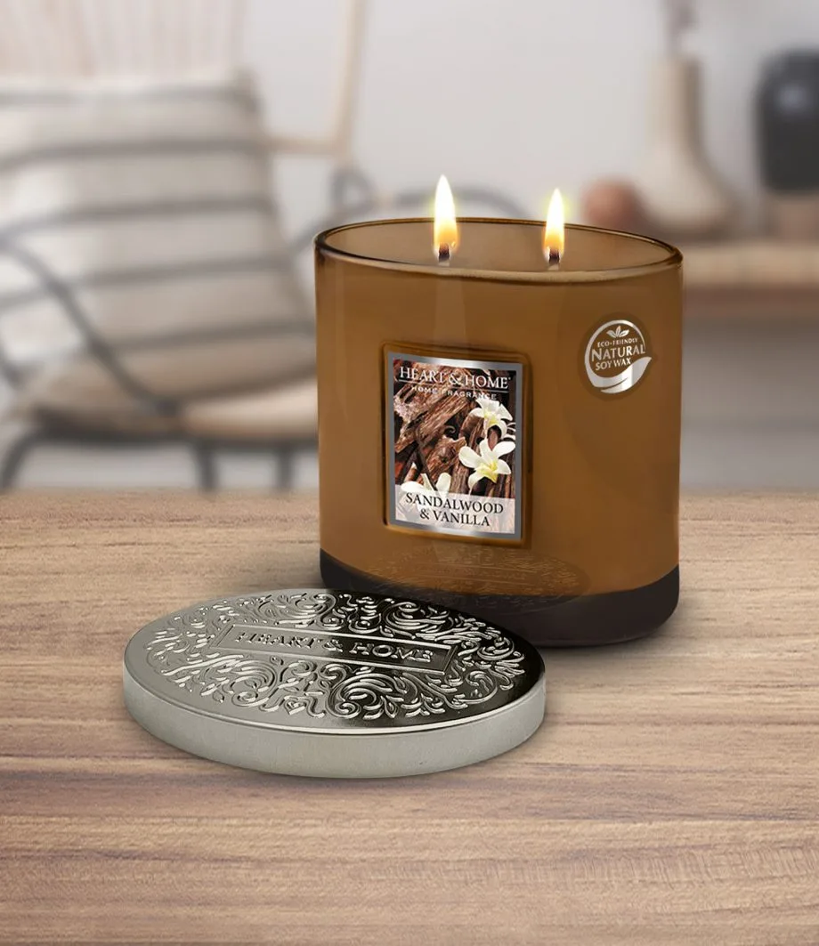 Sandalwood & Vanilla 2 Wick Ellipse Candle
