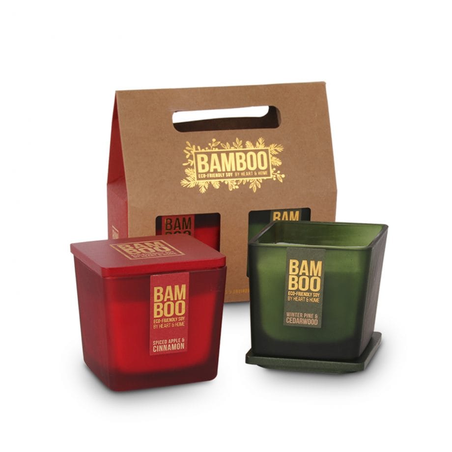 Large Candle - Bamboo Gift Set