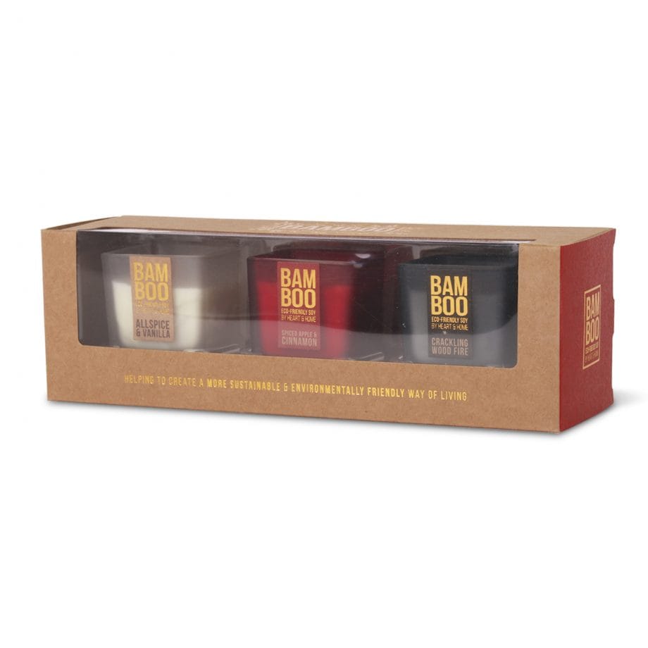 3 x Mini Candle Gift Set - Bamboo Gift Set