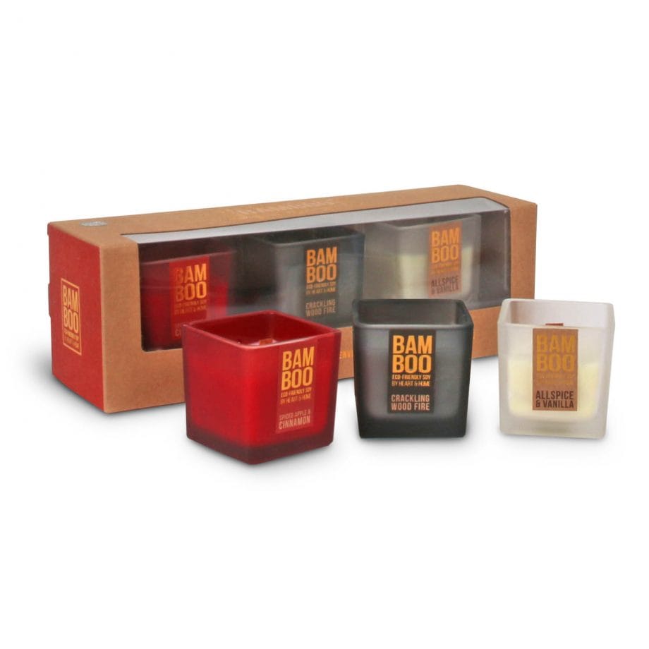 3 x Mini Candle Gift Set - Bamboo Gift Set