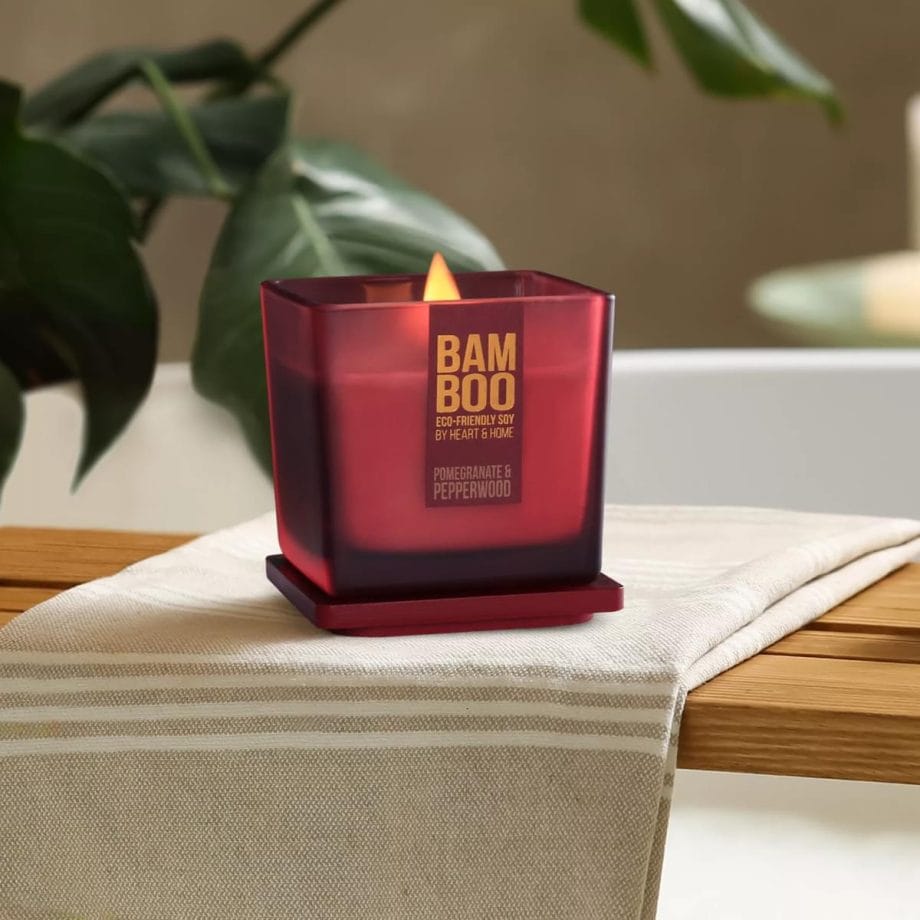 Pomegranate & Pepperwood - Bamboo Large Jar Candle