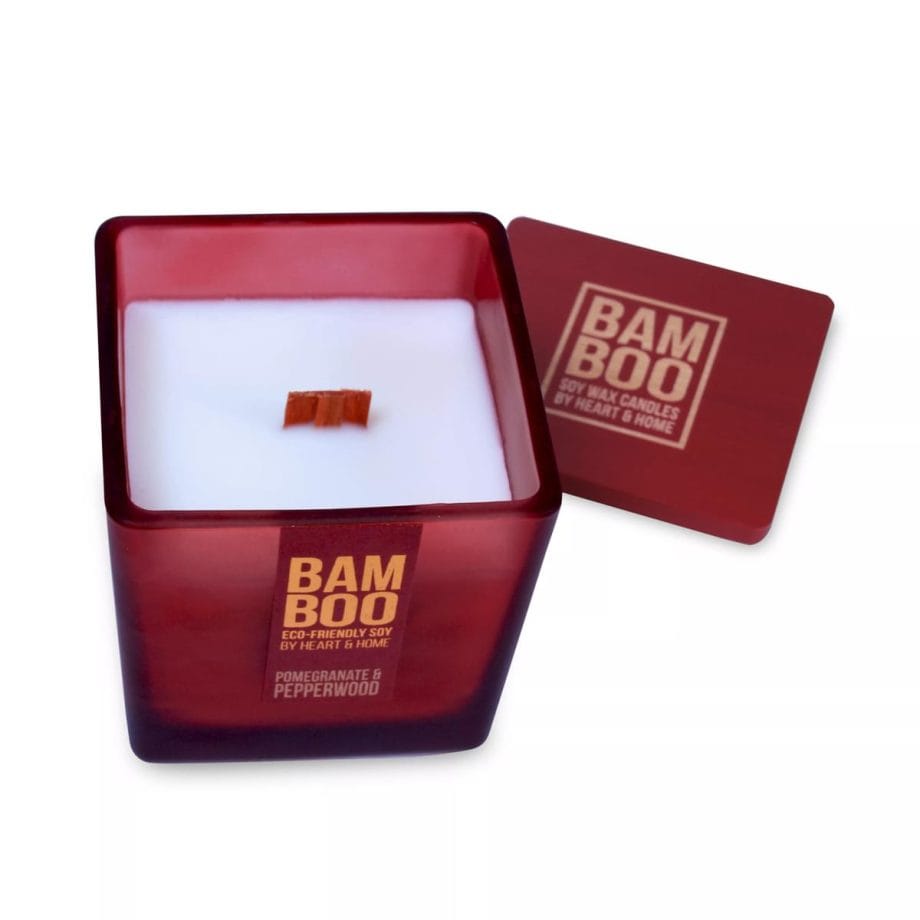 Pomegranate & Pepperwood - Bamboo Large Jar Candle