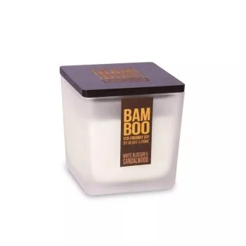 White Blossom & Sandalwood - Bamboo Large Jar Candle