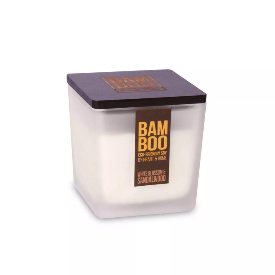 White Blossom & Sandalwood - Bamboo Large Jar Candle