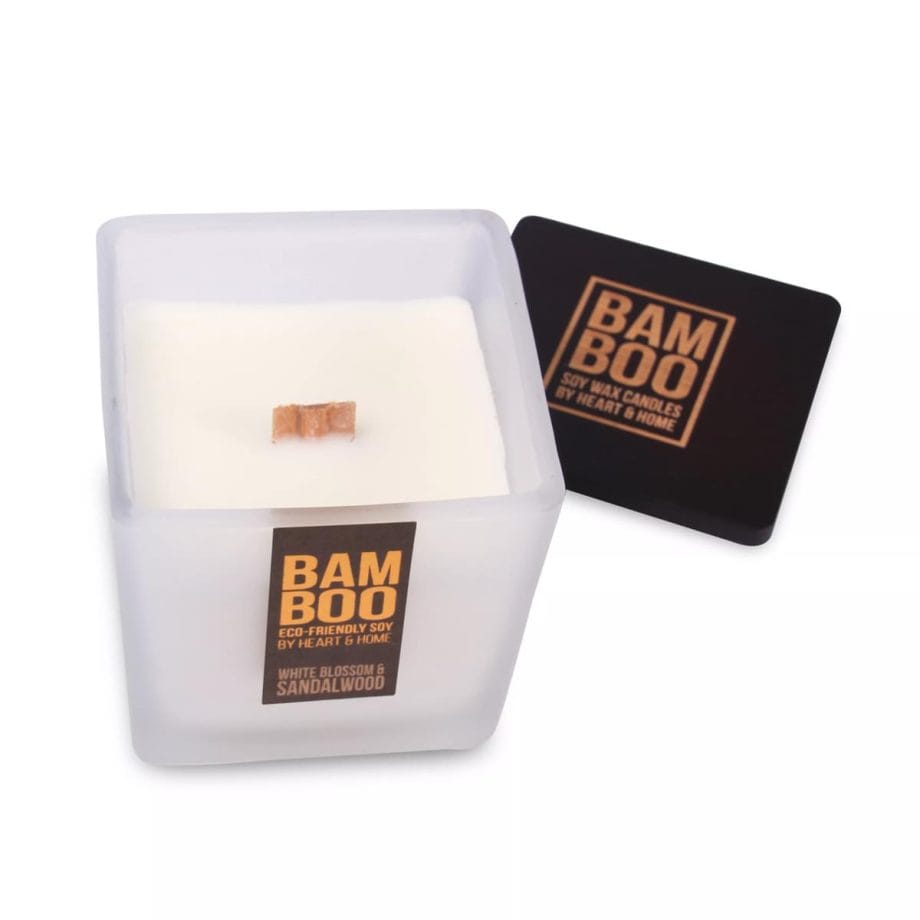 White Blossom & Sandalwood - Bamboo Large Jar Candle