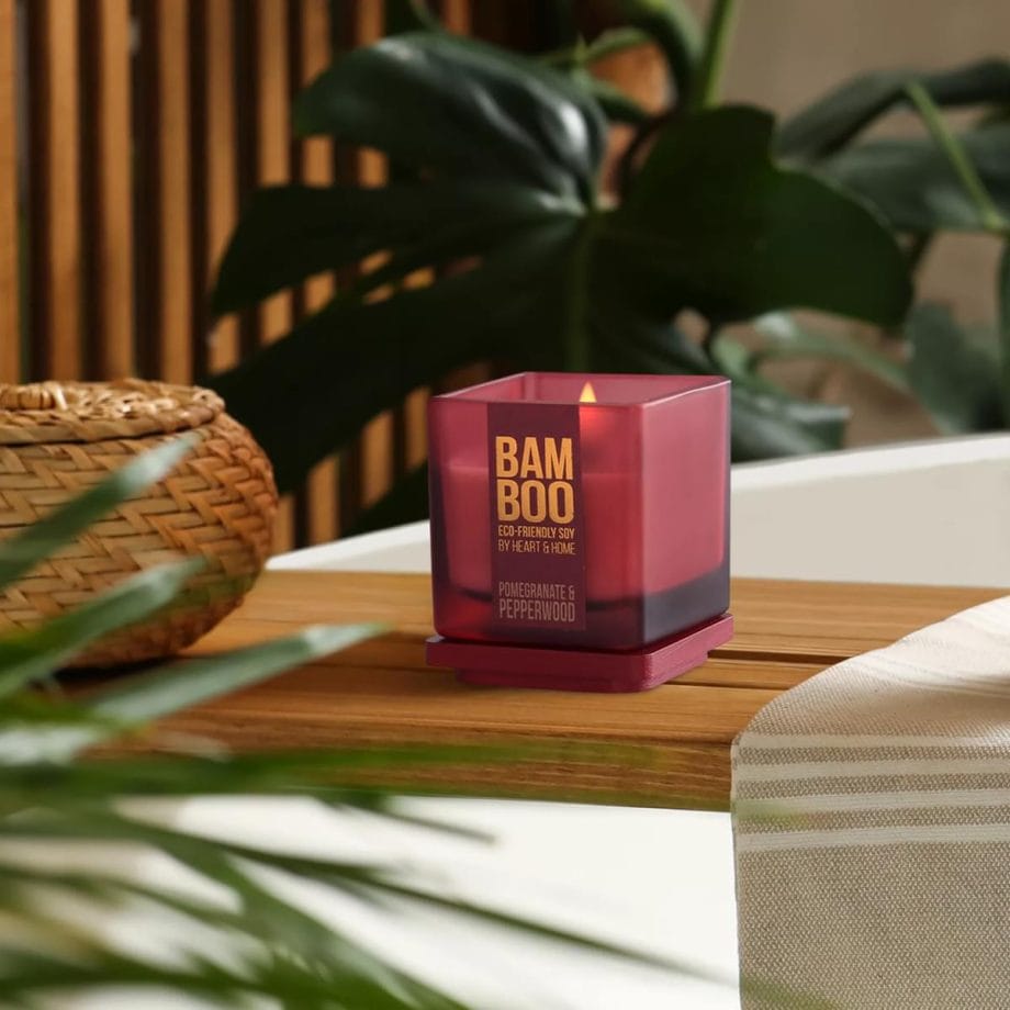 Pomegranate & Pepperwood - Bamboo Small Jar Candle