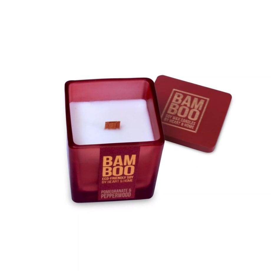 Pomegranate & Pepperwood - Bamboo Small Jar Candle