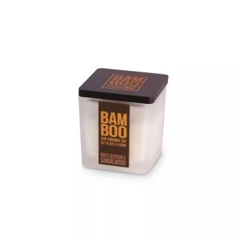 White Blossom & Sandalwood - Bamboo Small Jar Candle