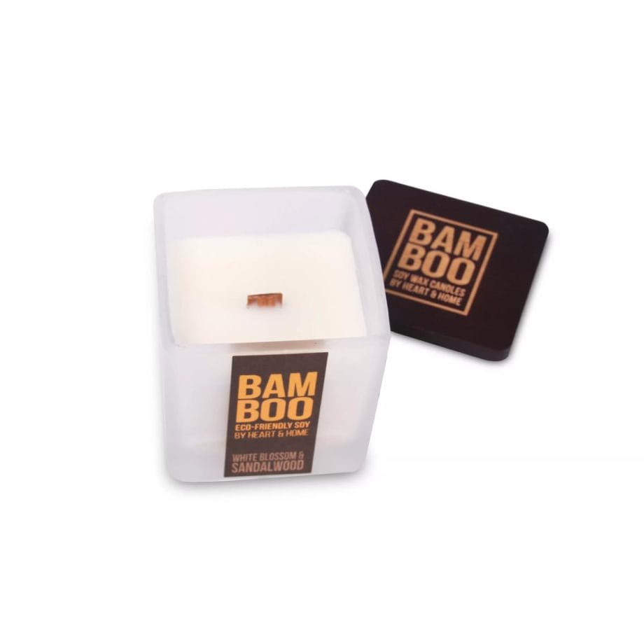 White Blossom & Sandalwood - Bamboo Small Jar Candle