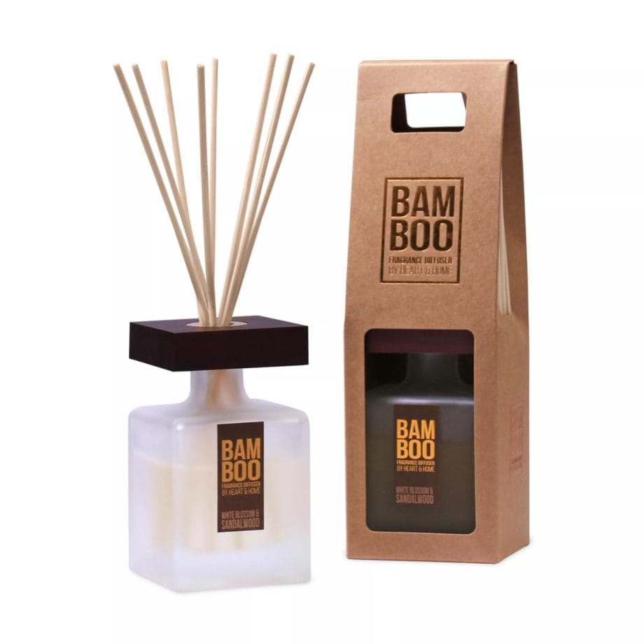 White Blossom & Sandalwood - Large Bamboo Fragrance Diffuser
