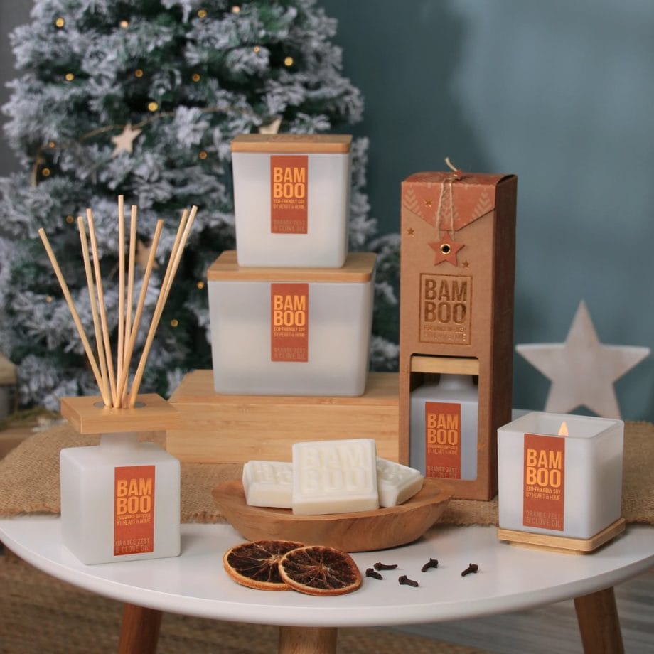 Orange Zest & Clove Oil - Bamboo Large Candle