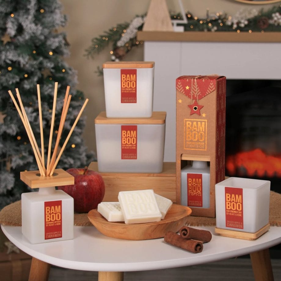 Spiced Apple & Cinnamon - Bamboo Centrepiece Candle
