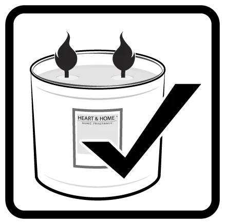 Light both wicks to ensure candle burns evenly
