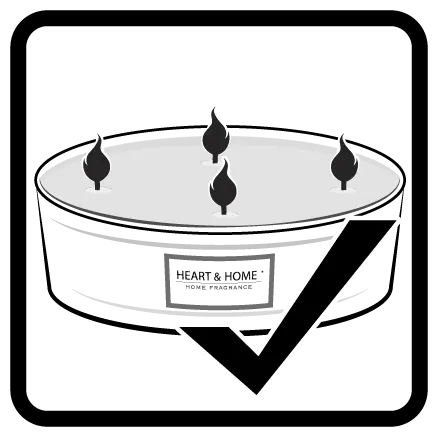 Light all 4 wicks to ensure candle burns evenly